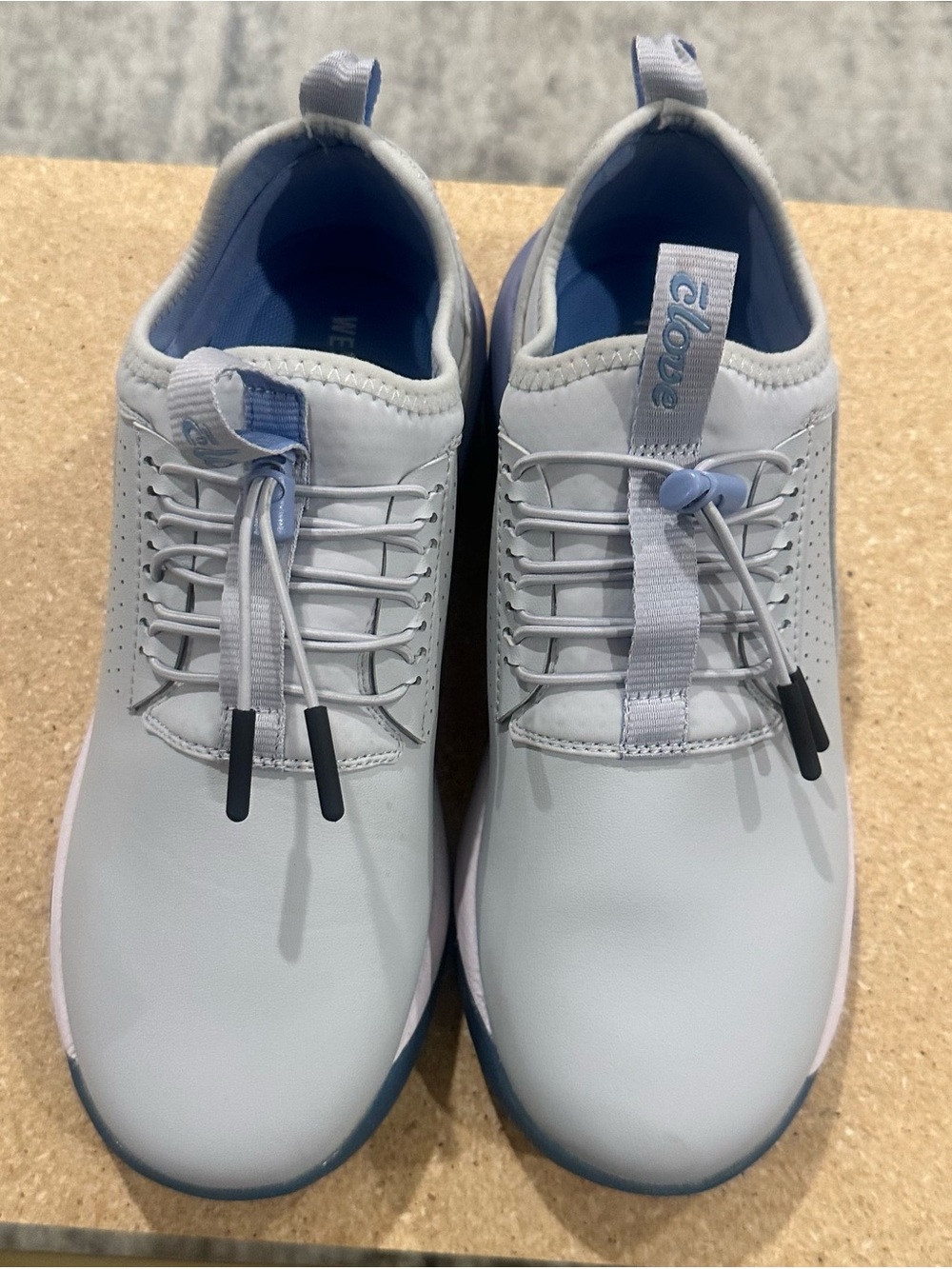 Women’s Light Gray Slip-On Athletic Trainers with Elastic Lacing
